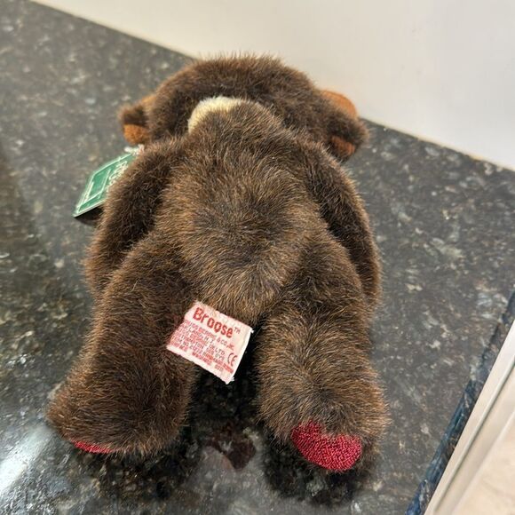 Russ Berrie Plush Teddy Bear BROOSE Moose Costume Sparkle Feet Christmas Holiday - Picture 7 of 13